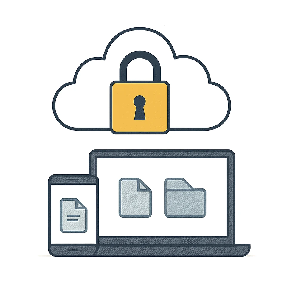 Cloud chiffré protégeant des fichiers entre ordinateur et smartphone