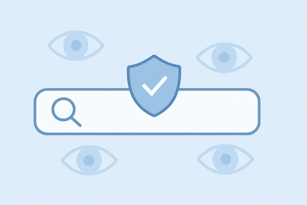 Illustration d'un moteur de recherche privé qui protège des traqueurs